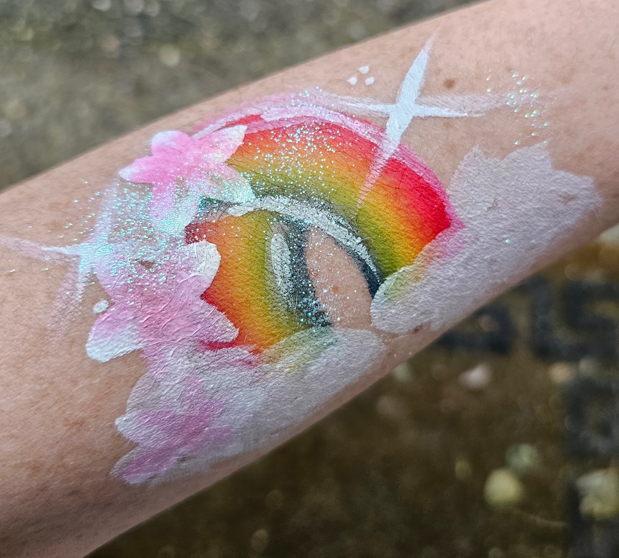Rainbow face paint